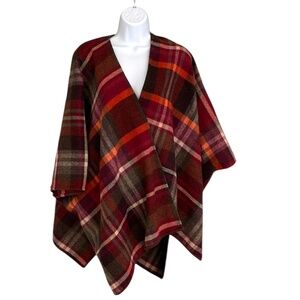 Talbots plaid poncho, like new!  One size.